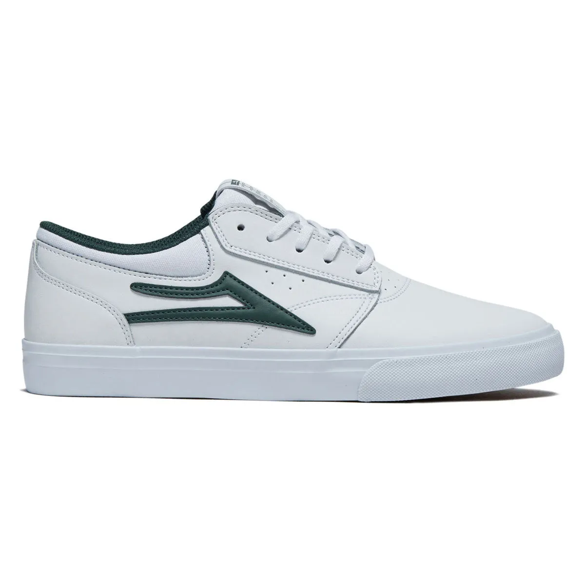 Skater Friendly Lakai Griffin Shoes - White/Pine Leather