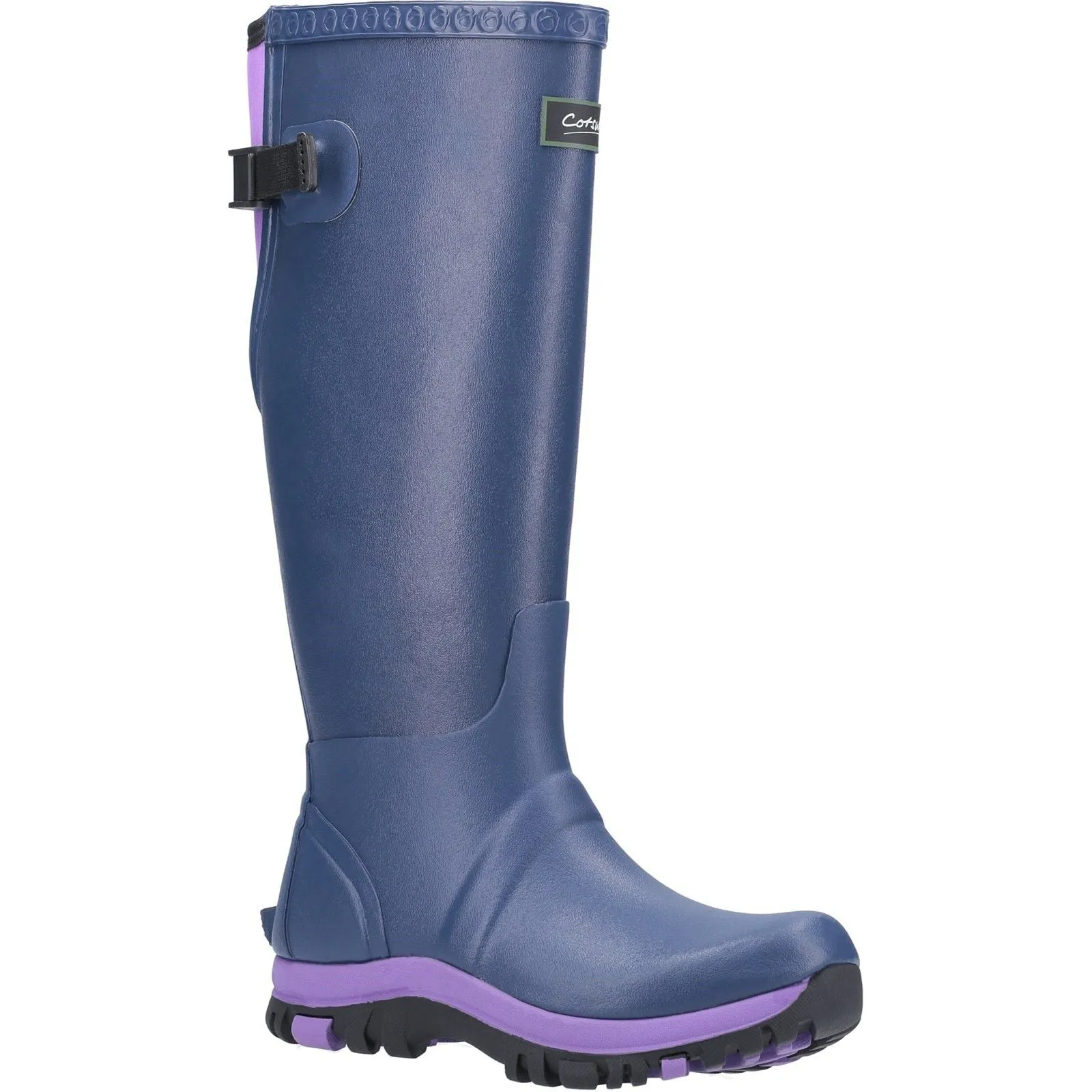 Cotswold Womens Realm Adjustable Wellington Boot Blue/Purple Outdoor Walk Fit