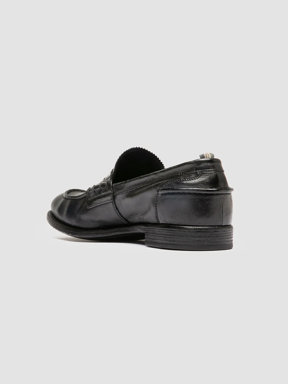CHRONICLE 144 - Navy Leather Penny Loafers Wide Step Durable Comfort Shoes