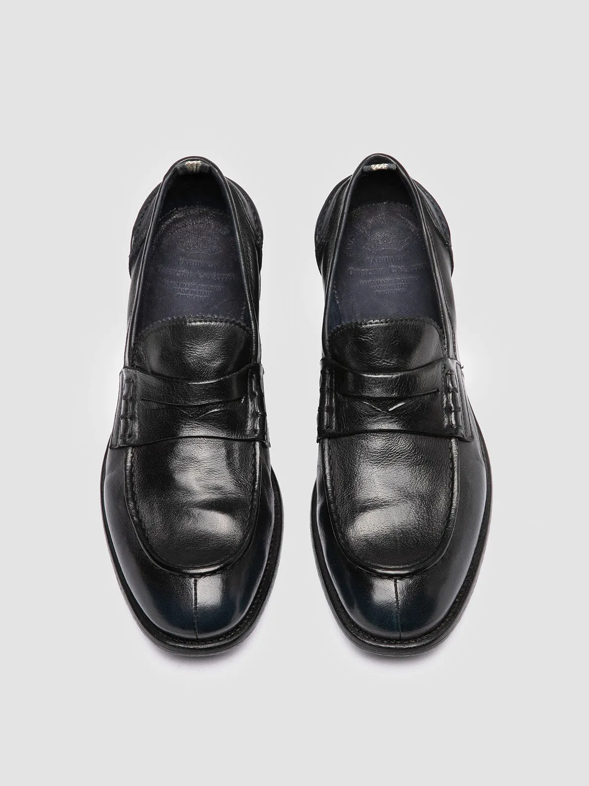 Coffee Stop CHRONICLE 144 - Navy Leather Penny Loafers