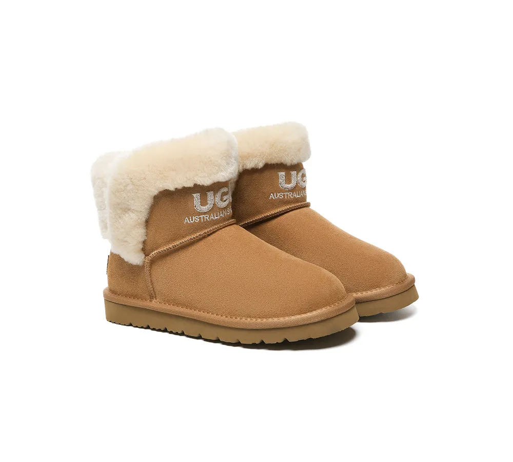 Mountain Trekking AUSTRALIAN SHEPHERD? UGG Boots Sheepskin Wool Shearling Lined Ankle Mini Oatha