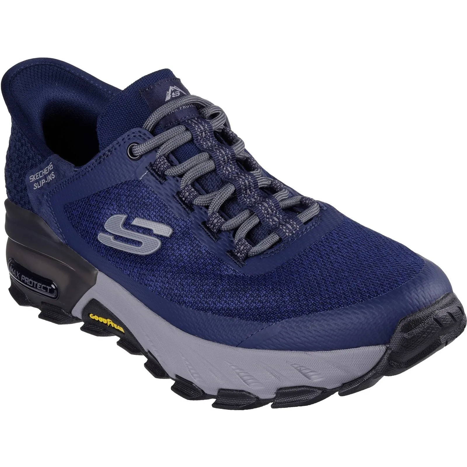 Unpaved Paths Hill Route Skechers Mens Max Protect Assembly Hiking Shoes Navy