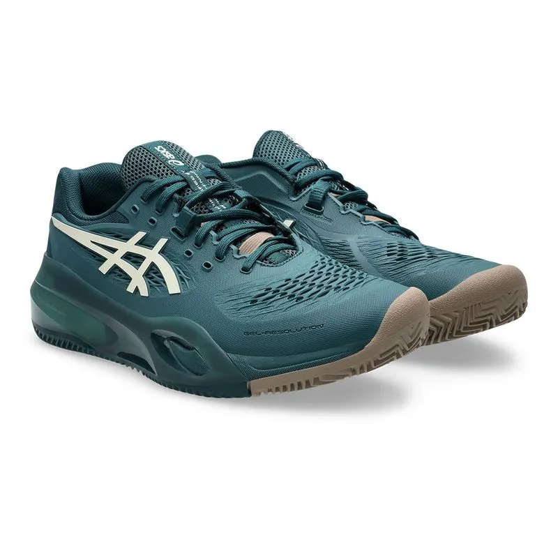 Comfort Grip Reinforced Seams Asics Men's Gel Resolution X Saxon Green and Birch