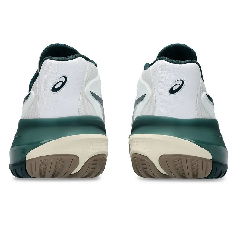Asics Men's Gel Resolution X White and Saxon Green Dynamic Edge School Style