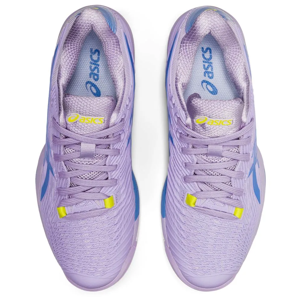 Asics Women`s Solution Speed FF 2 Tennis Shoes Murasaki and Periwinkle Blue Ocean Edge