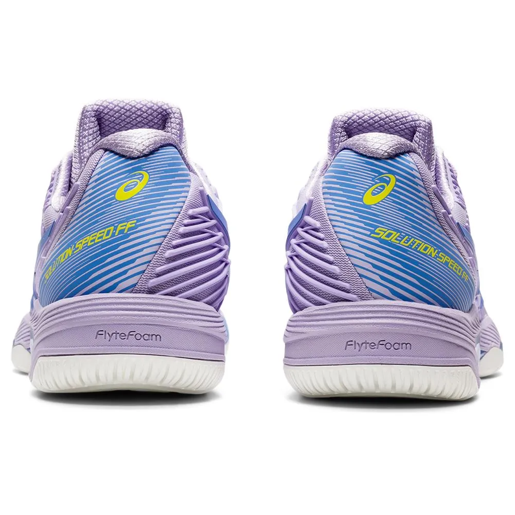 Linen Air Autumn Cool Asics Women`s Solution Speed FF 2 Tennis Shoes Murasaki and Periwinkle Blue