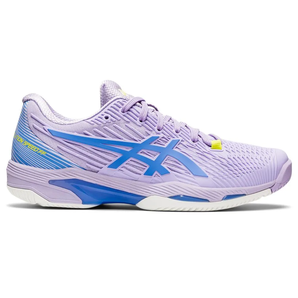 Asics Women`s Solution Speed FF 2 Tennis Shoes Murasaki and Periwinkle Blue Vintage Love