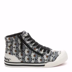 Motion Ease Jazzin Black Grey Floral High Top Sneakers