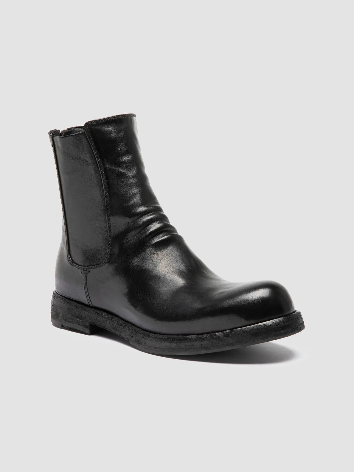 BULLA DD 304 - Black Leather Zipped Boots Functional Digital Run