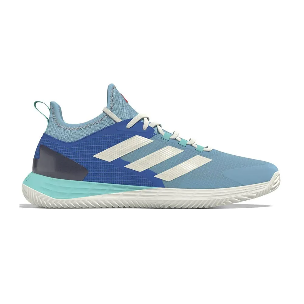 Compact Fit Athletic Adidas Adizero Ubersonic 4.1 Clay Court Tennis Shoes (Mens) - Light Aqua/Off White/Flash Aqua