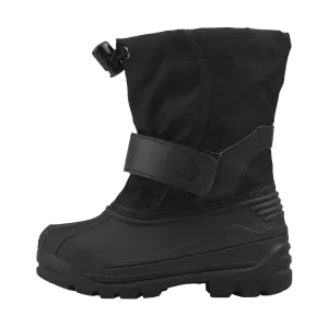 Strong Stealth Black Velcro Snow Boots