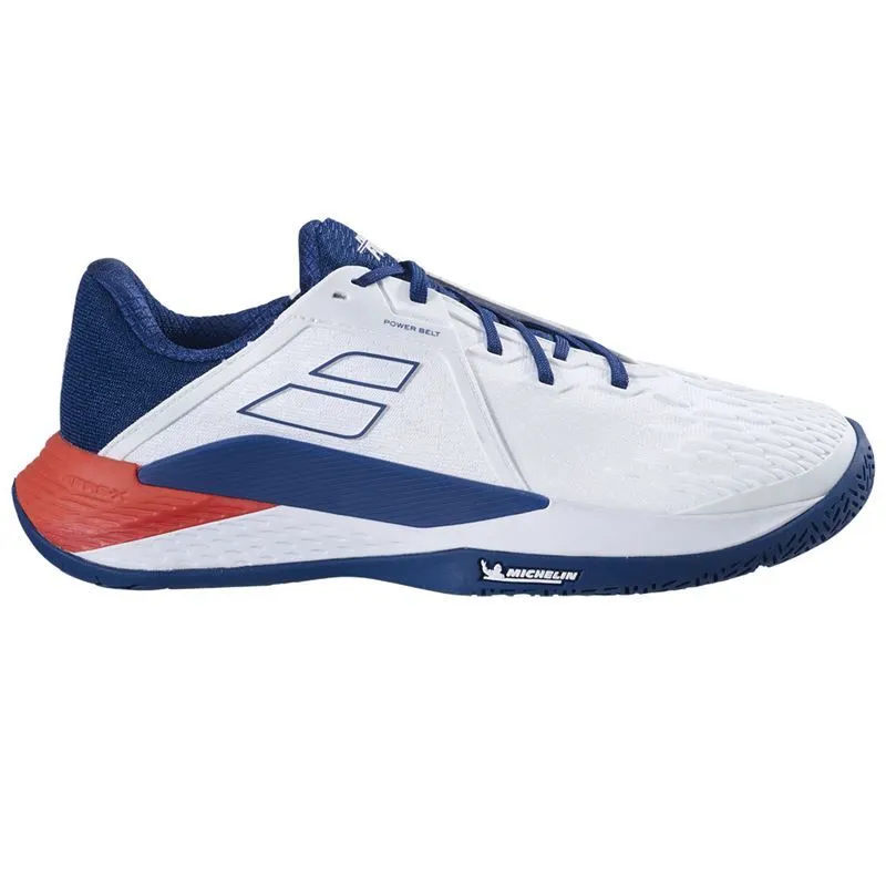 Babolat Propulse Fury 3 All Court Men Tennis Shoes White Blue forest walk