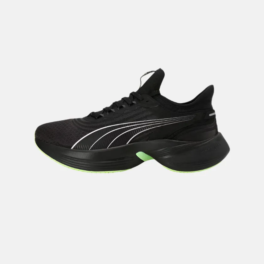 bow - trimmed - design shoes HookAndLoop Puma Conduct Pro Unisex Running Shoes - Black/Fizzy Apple/Silver