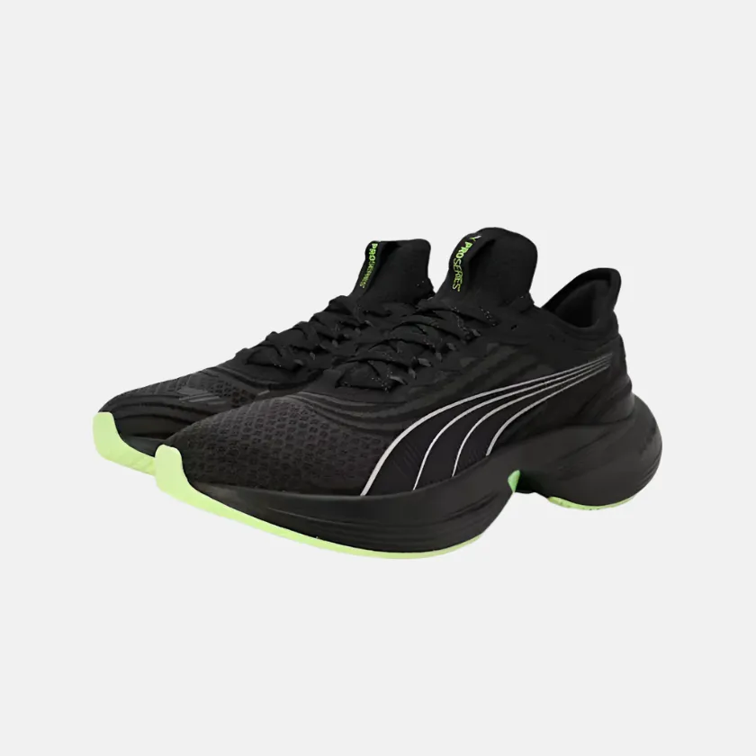 kids' style responsiveness shoes Puma Conduct Pro Unisex Running Shoes - Black/Fizzy Apple/Silver