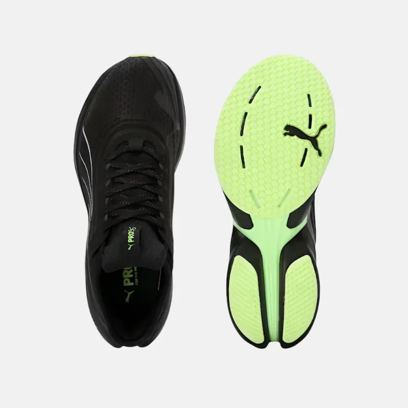 Puma Conduct Pro Unisex Running Shoes - Black/Fizzy Apple/Silver Comfortable Collar Performance - Driven