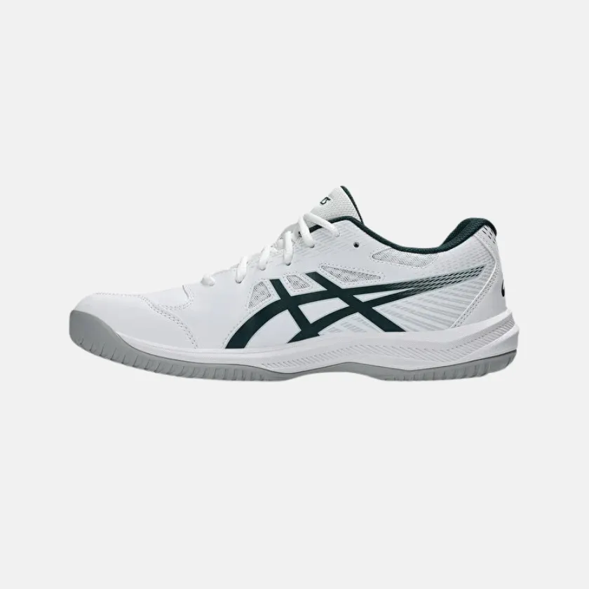 ASICS Court Slide 4 Men's Tennis Shoes ?C White/Saxon Green Agility Drill