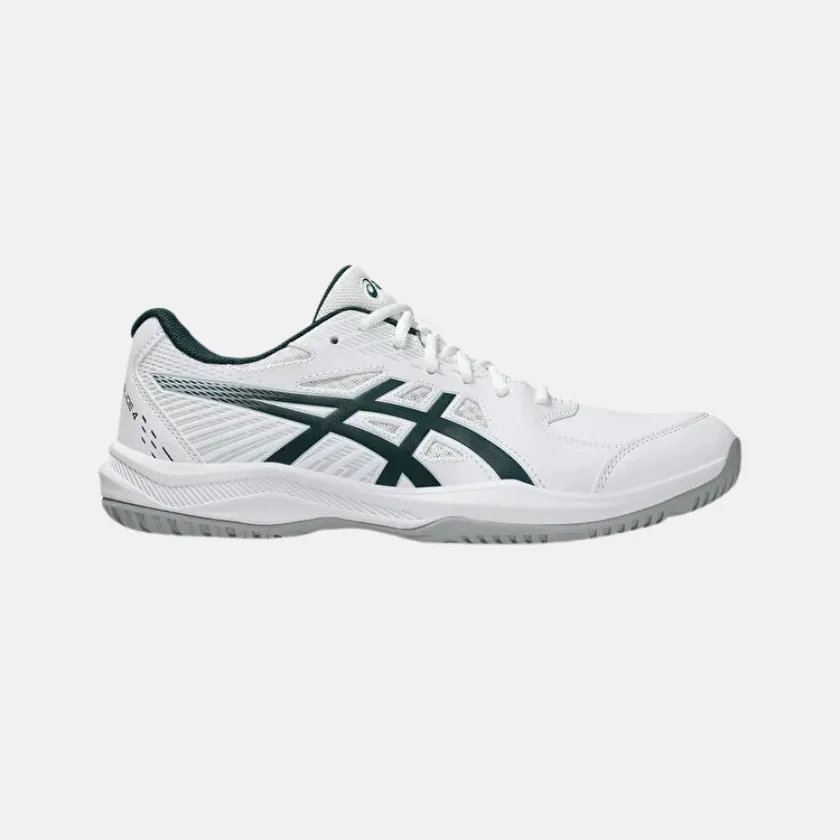 footbed comfort Lightly Padded ASICS Court Slide 4 Men's Tennis Shoes ?C White/Saxon Green