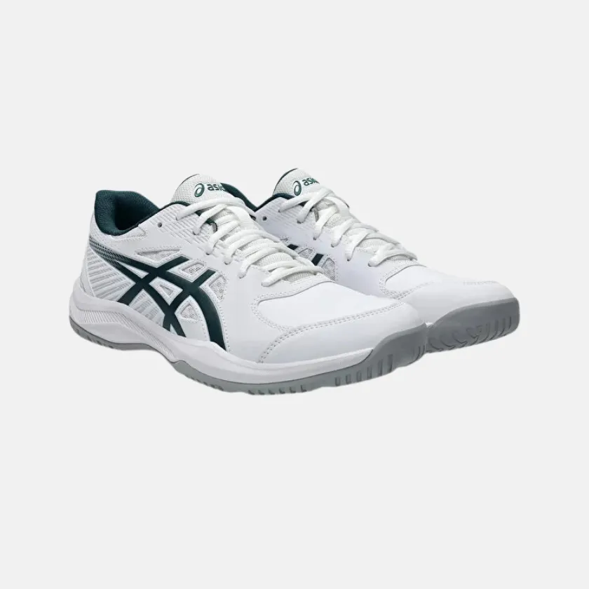 Hybrid style ASICS Court Slide 4 Men's Tennis Shoes ?C White/Saxon Green