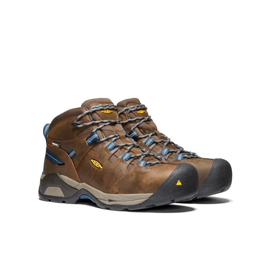 Comfortable Trek Trekking Support Men's Detroit XT Waterproof Boot (Steel Toe)  |  Cascade Brown/Orion Blue