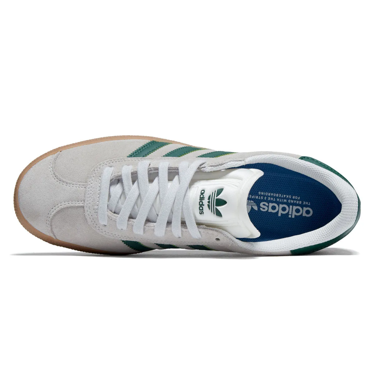 Adidas Gazelle ADV Shoes - Crystal White/Crystal White/Gum Stability Ride