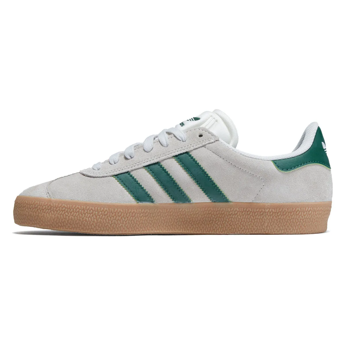 Adidas Gazelle ADV Shoes - Crystal White/Crystal White/Gum Flat Step