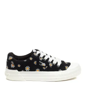 Cheery Daisy Print Black Sneaker Active Mode