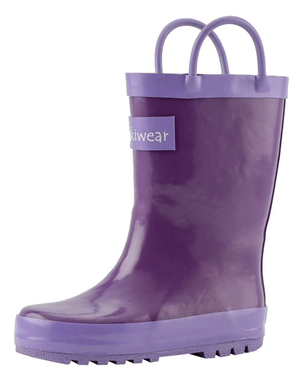 Purple Orchid Loop Handle Rubber Rain Boots (FINAL SALE) Chilly Boot Fit
