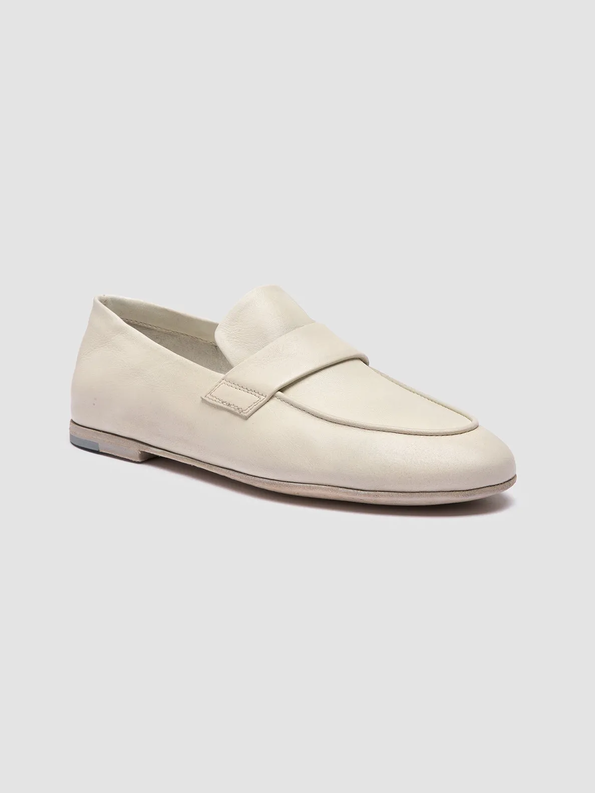 BLAIR DD 001 - White Leather Penny Loafers Anytime Go Quiet Step