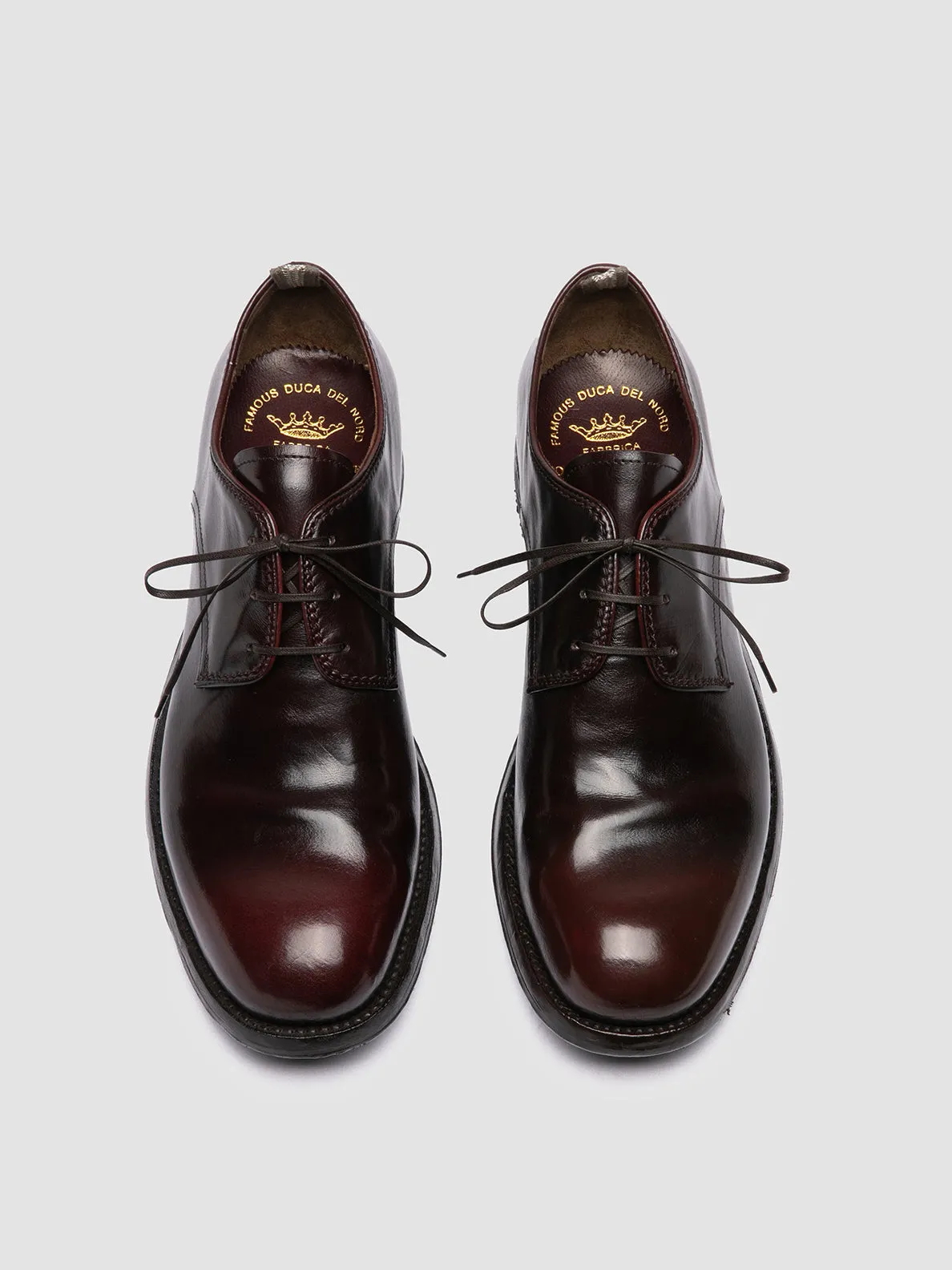 BALANCE 019 - Burgundy Leather Derby Shoes Classic Leather Design Autumn Wear
