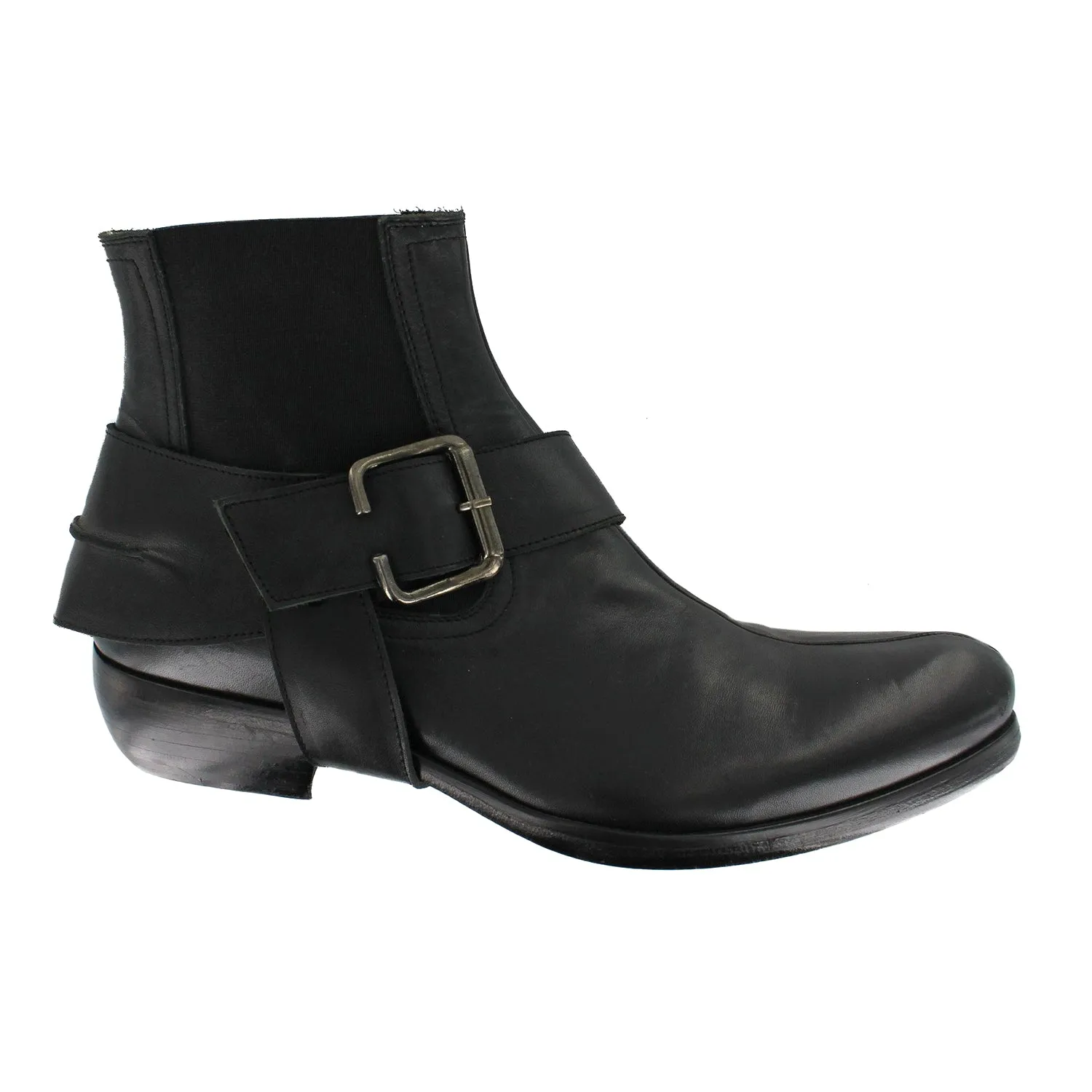 Easy Slip Trendy Footwear 3103C - Black Chelsea With Yellow Iron Cross
