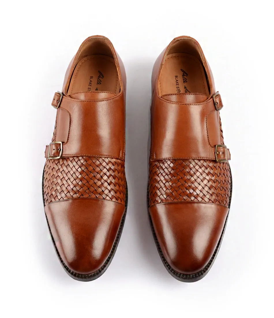 Handwoven Double Monk Straps - Brown Boss Look Elastic laces