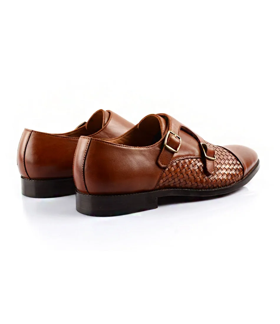 Handwoven Double Monk Straps - Brown Velvet Soft