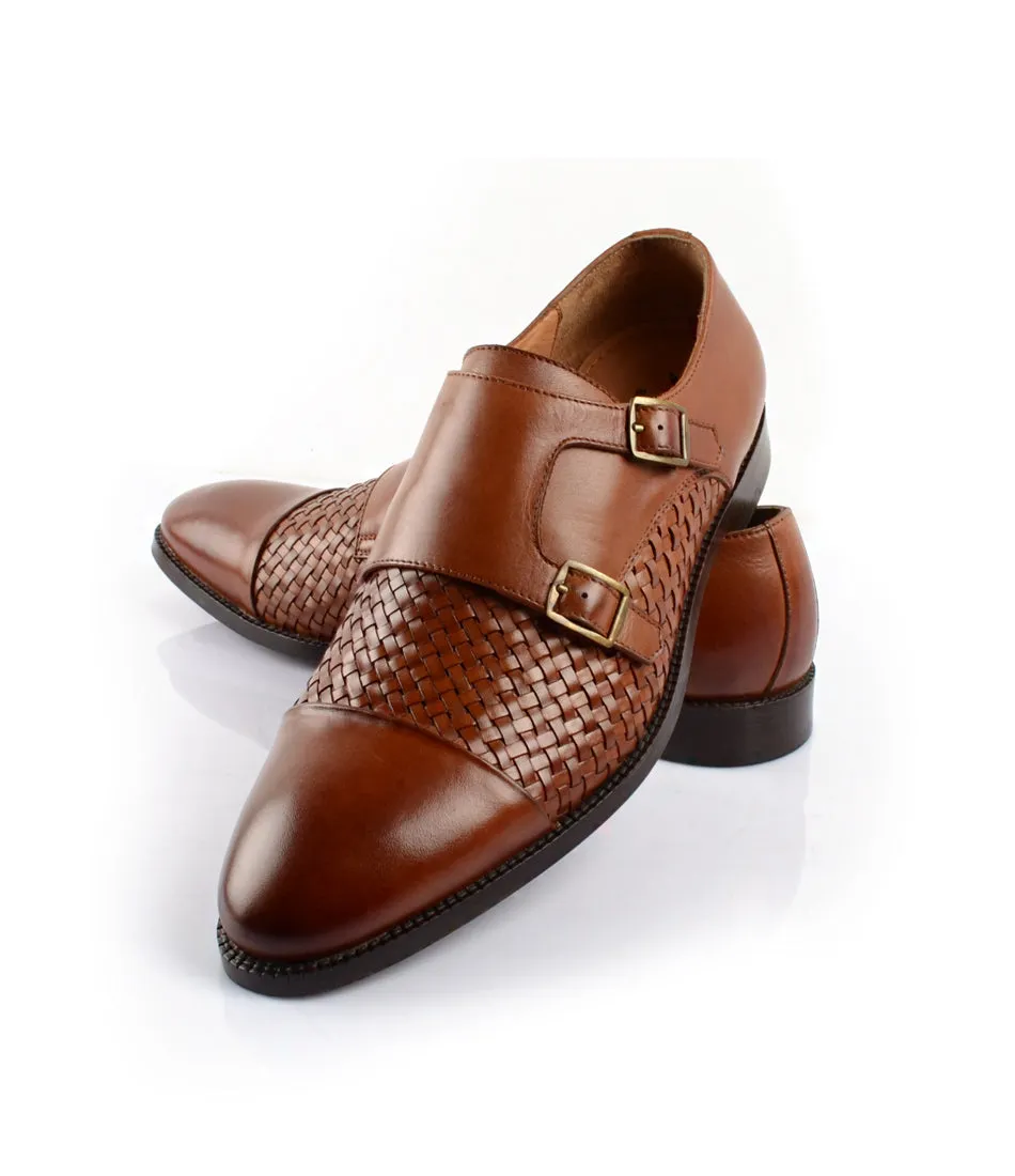 Handwoven Double Monk Straps - Brown Fine Dining