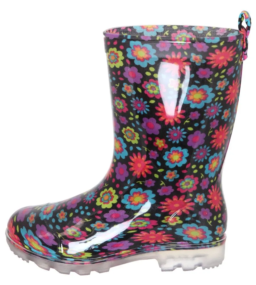 Quick Walking Fit Winter Walk Girls Floral Jelly Rain Boot