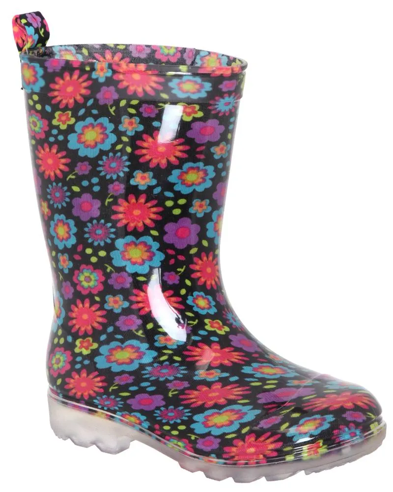 Girls Floral Jelly Rain Boot Footwear for Storm