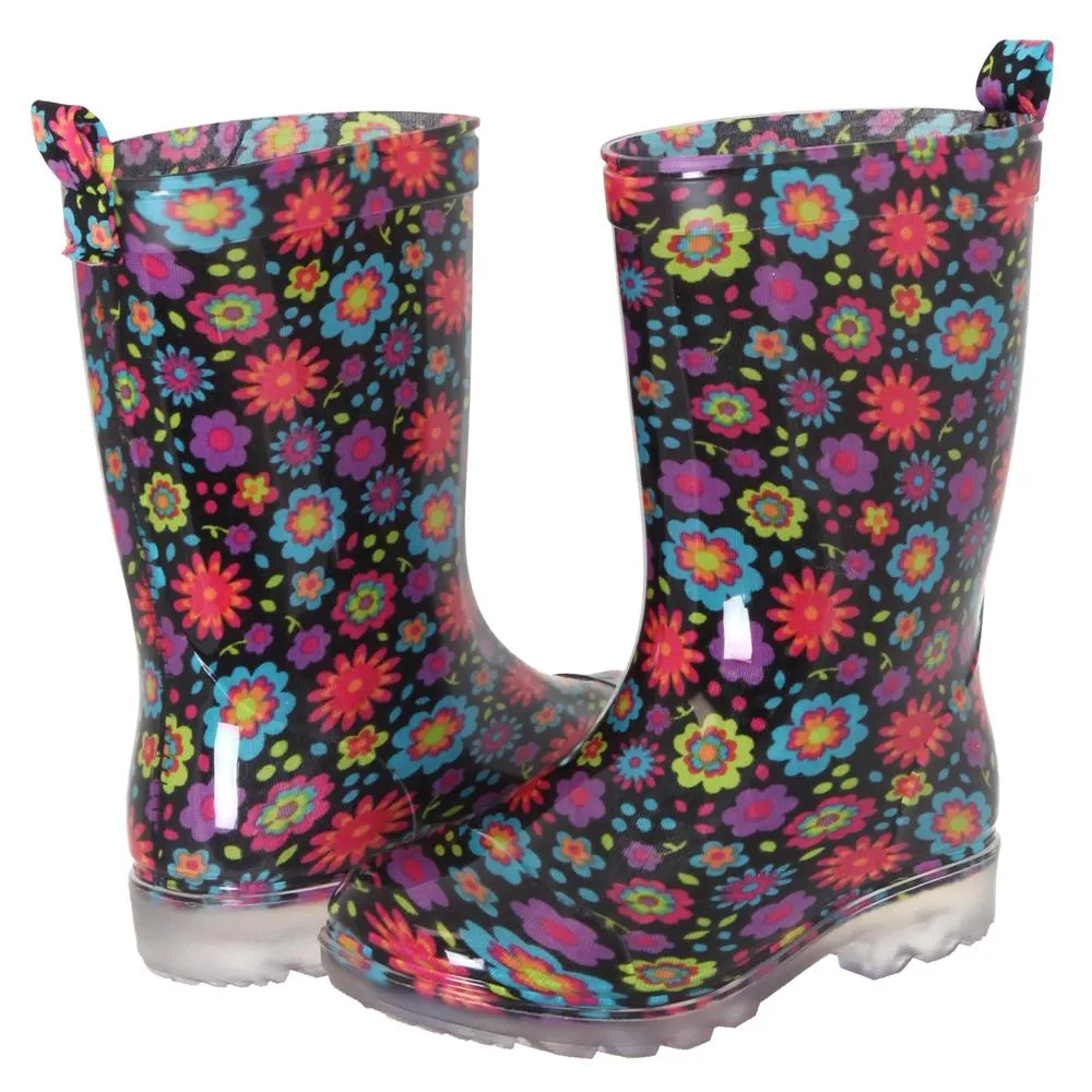 Girls Floral Jelly Rain Boot Cozy Step Outdoor Style