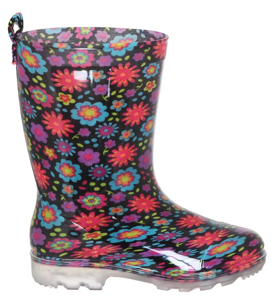 Quick clean Girls Floral Jelly Rain Boot