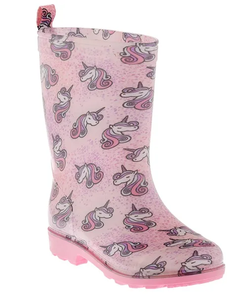 Soft Walk Outdoor Chic Girls Unicorn Jelly Rain Boot