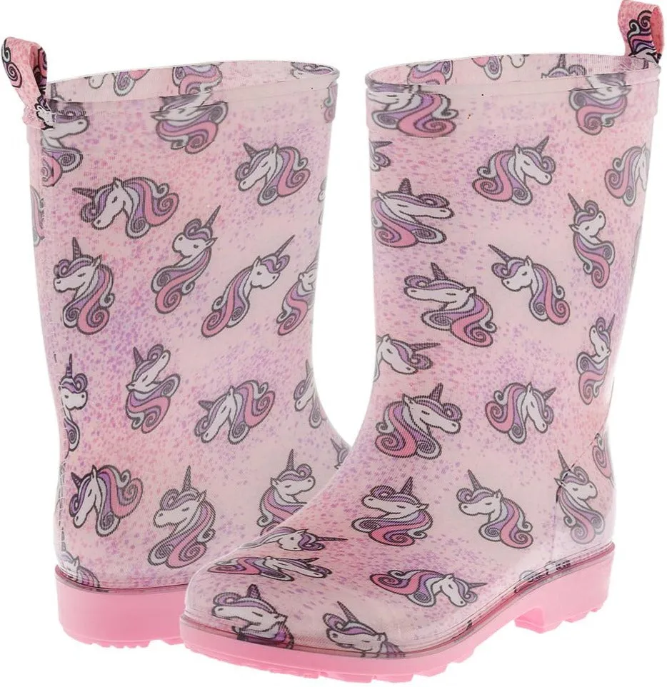 Girls Unicorn Jelly Rain Boot Practical Protection Slip On Style