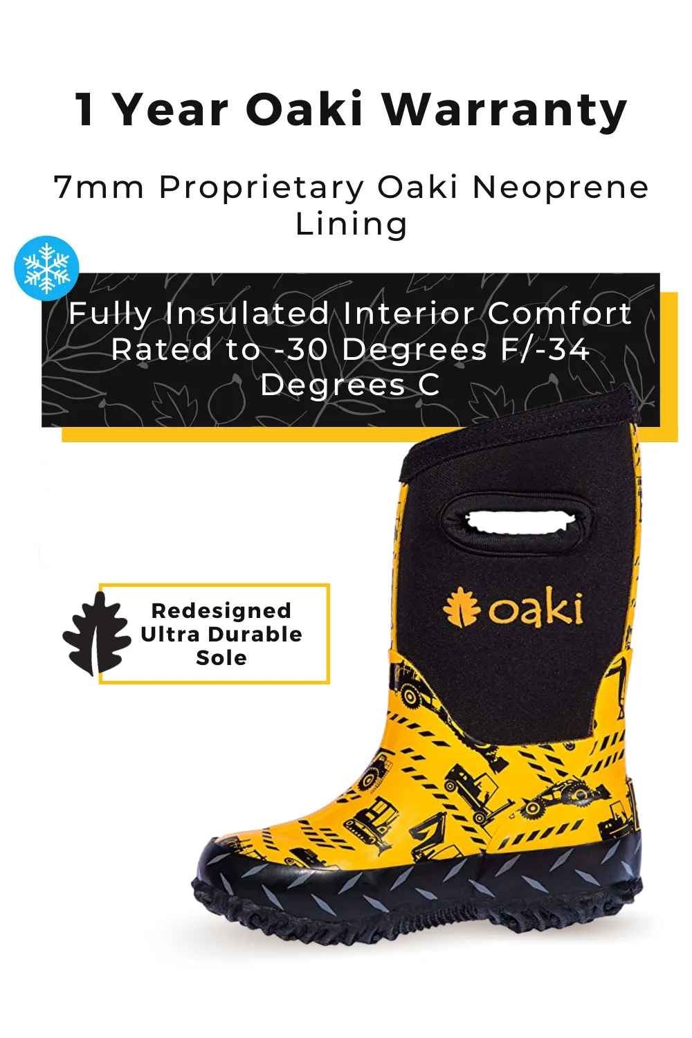 Ready for Weather Practical Walking Boots Construction Neoprene Rain/Snow Boots