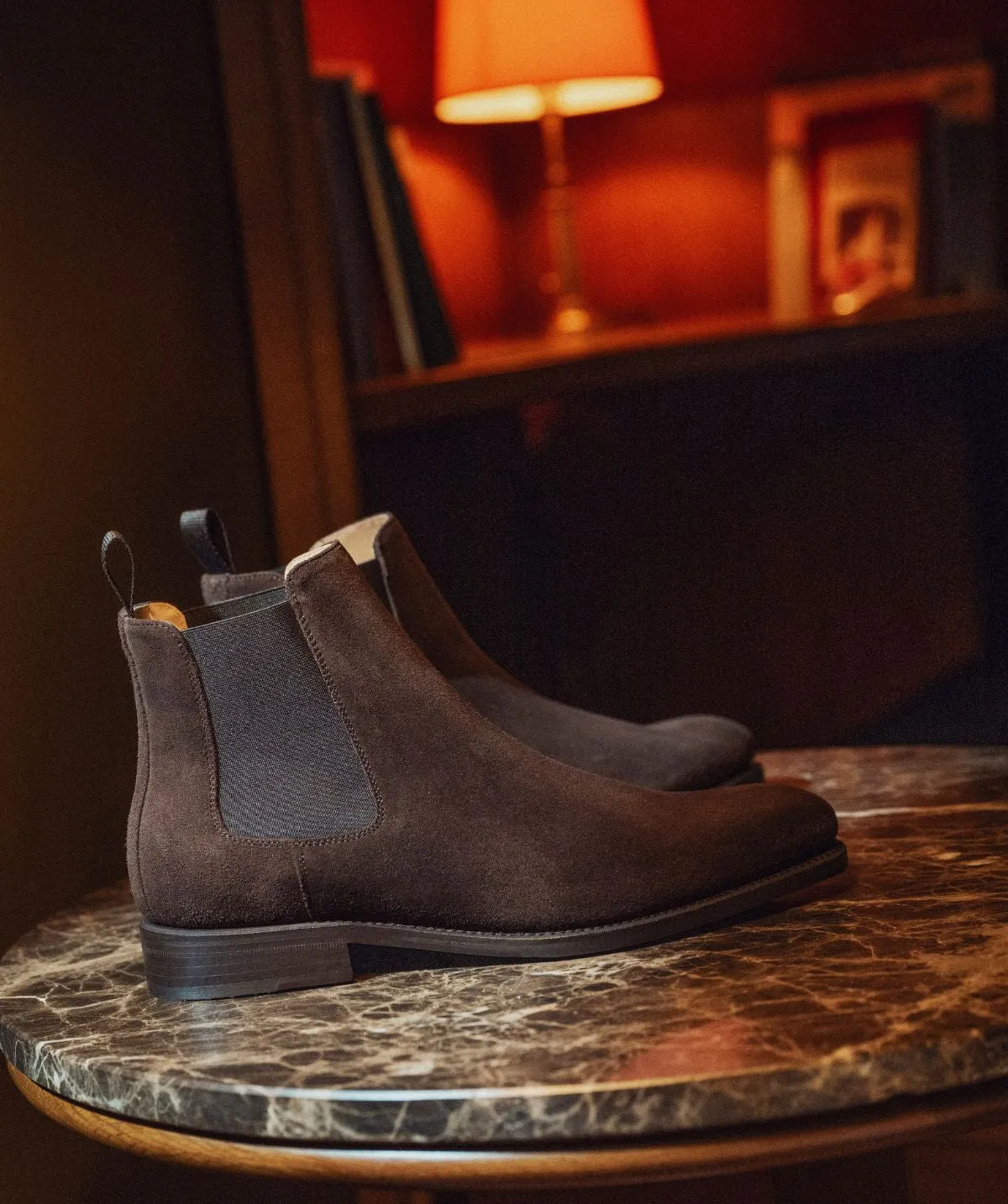 Silk Feel Bold Neon Bottines CHELSEA Veau Velours Marron