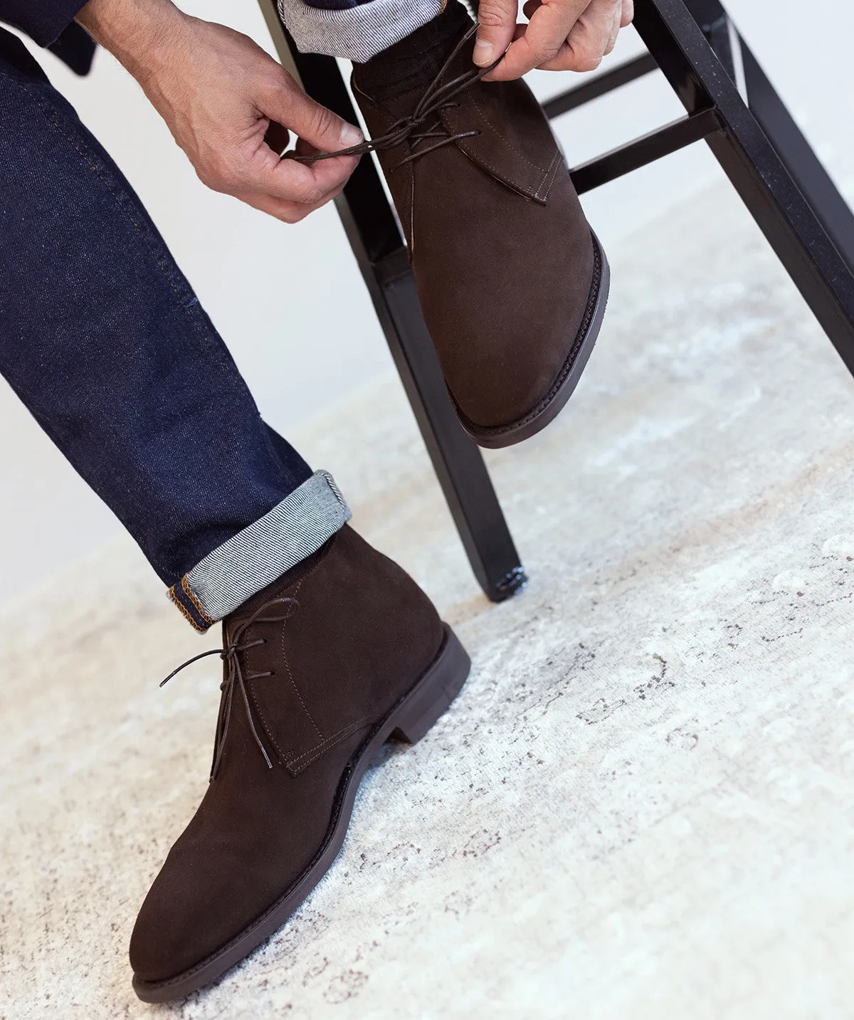 Joy Step Mom Fit Bottines CHUKKA 1986 Daim Marron