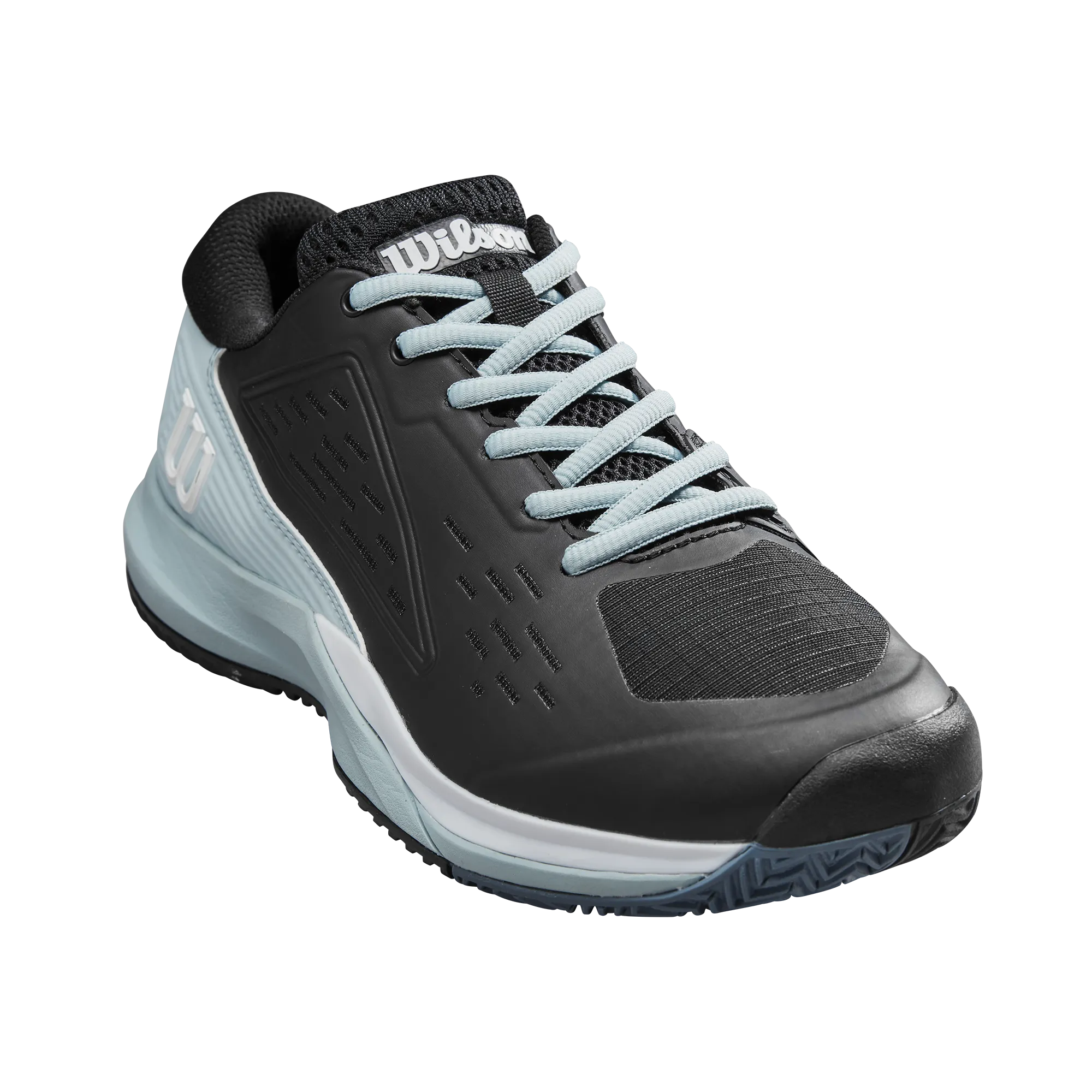 Soft Interior Padded Tongue Wilson Pro Rush Ace Tennis Shoes (Ladies) - Black/Sterling Blue/White