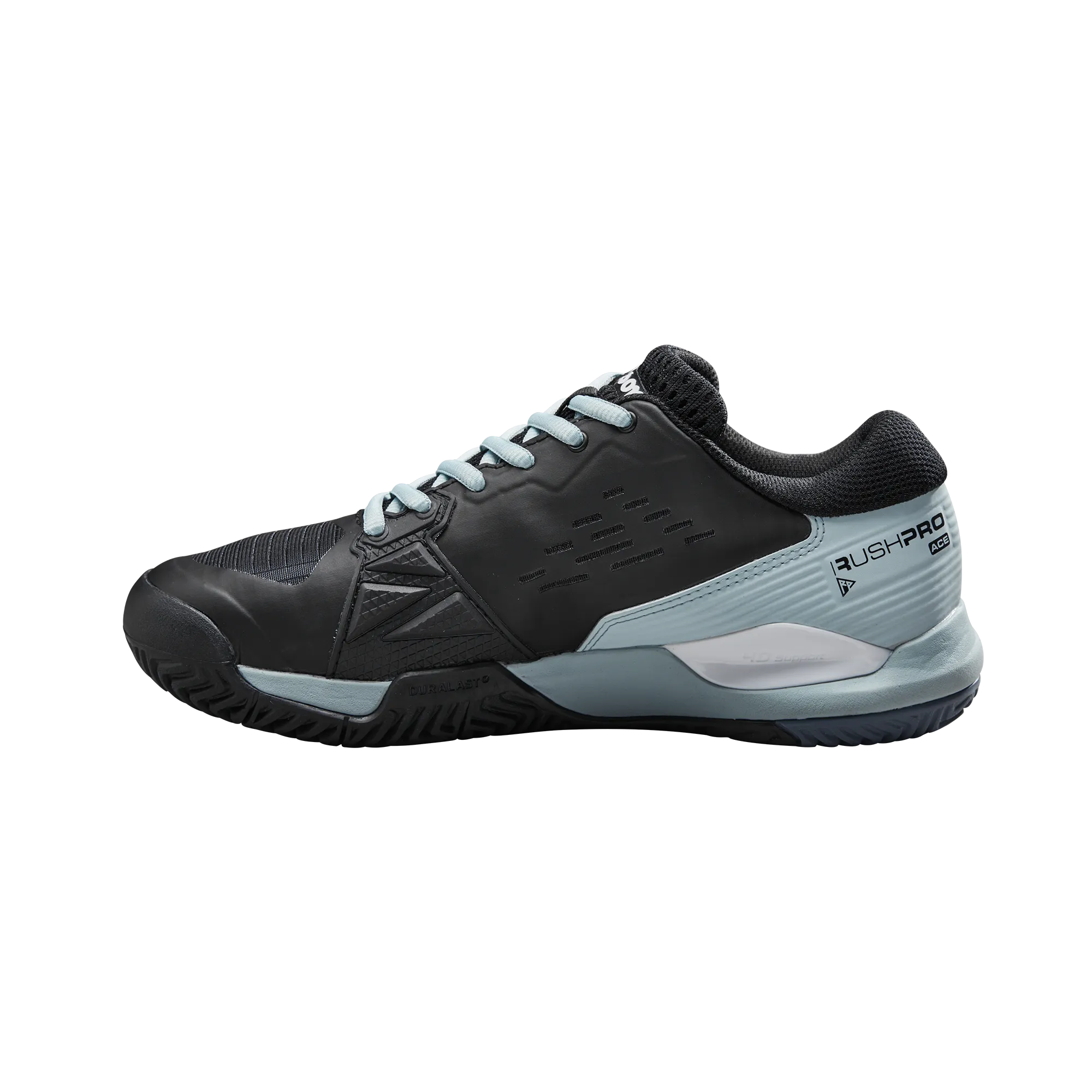 Wilson Pro Rush Ace Tennis Shoes (Ladies) - Black/Sterling Blue/White synthetic leather Foot Freedom