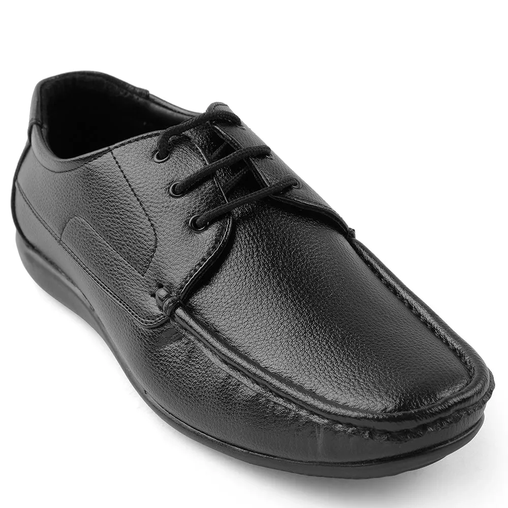 Fortune Black Lacing Formal Derby Shoes For Men HML-6E By Liberty Gentle Step Feel Classic Style