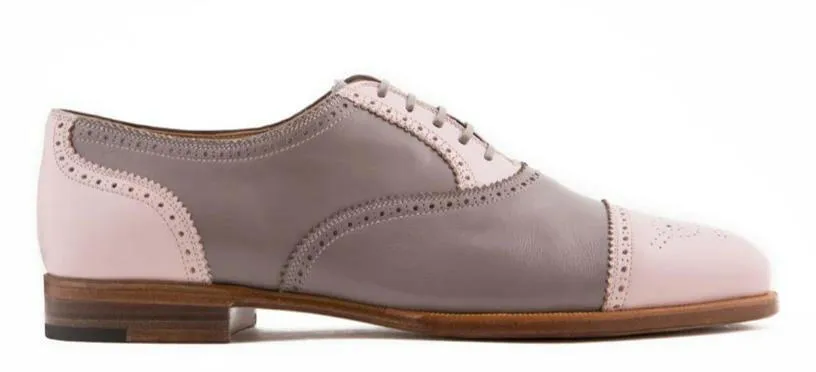Smart Brown WOMAN OXFORD FULL BROGUE CALF LEATHER HANDMADE