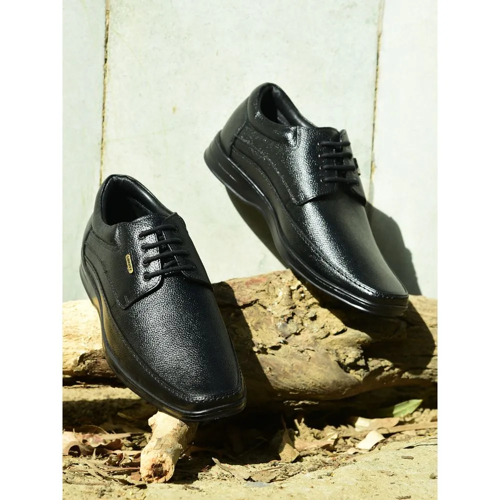 All-Day Lightweight Comfort Semi Formal Fortune by Liberty Men LOM-602 Black Formal Lacing Derby Shoes