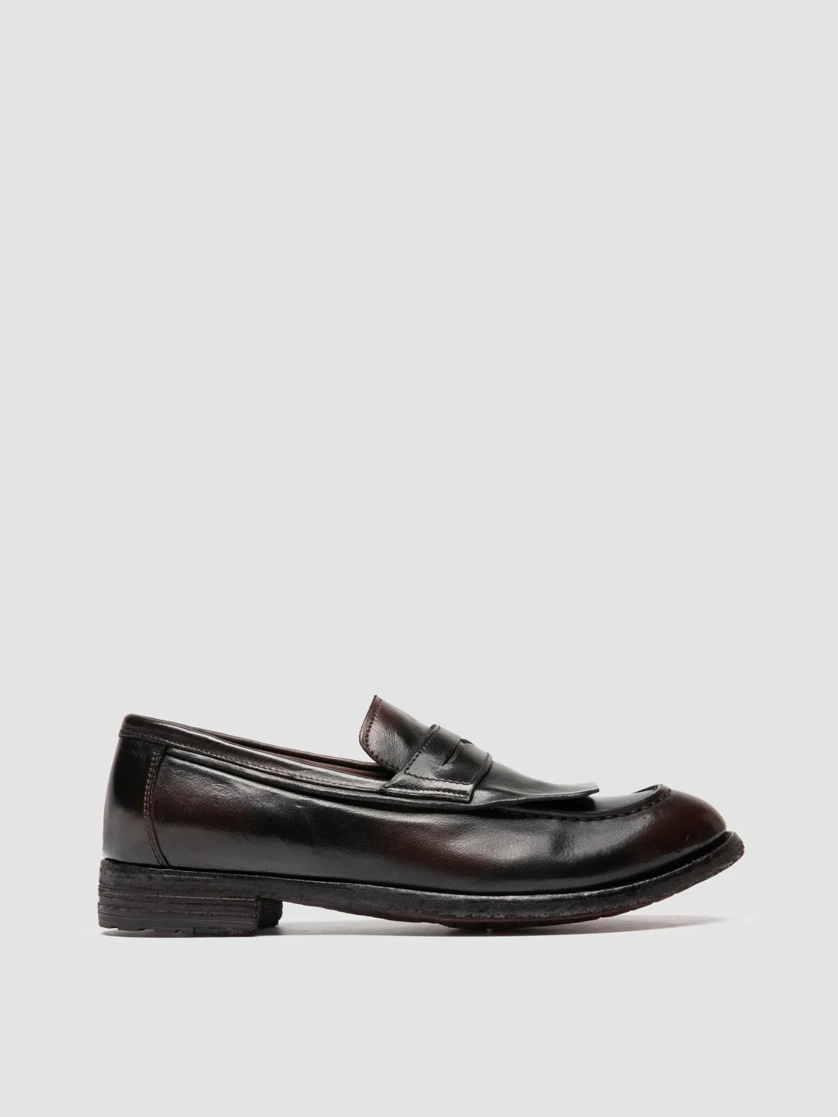 LEXIKON 158 -Green Leather Penny Loafers Quiet Park All-season Shoes
