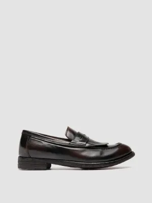 LEXIKON 158 -Green Leather Penny Loafers Quiet Park All-season Shoes