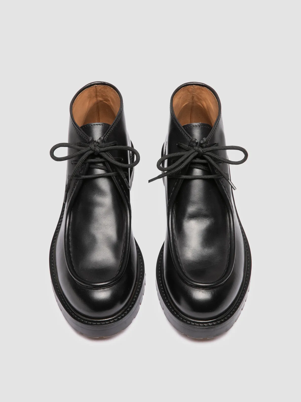 BOSS 018 - Black Leather Derby Shoes Light Design